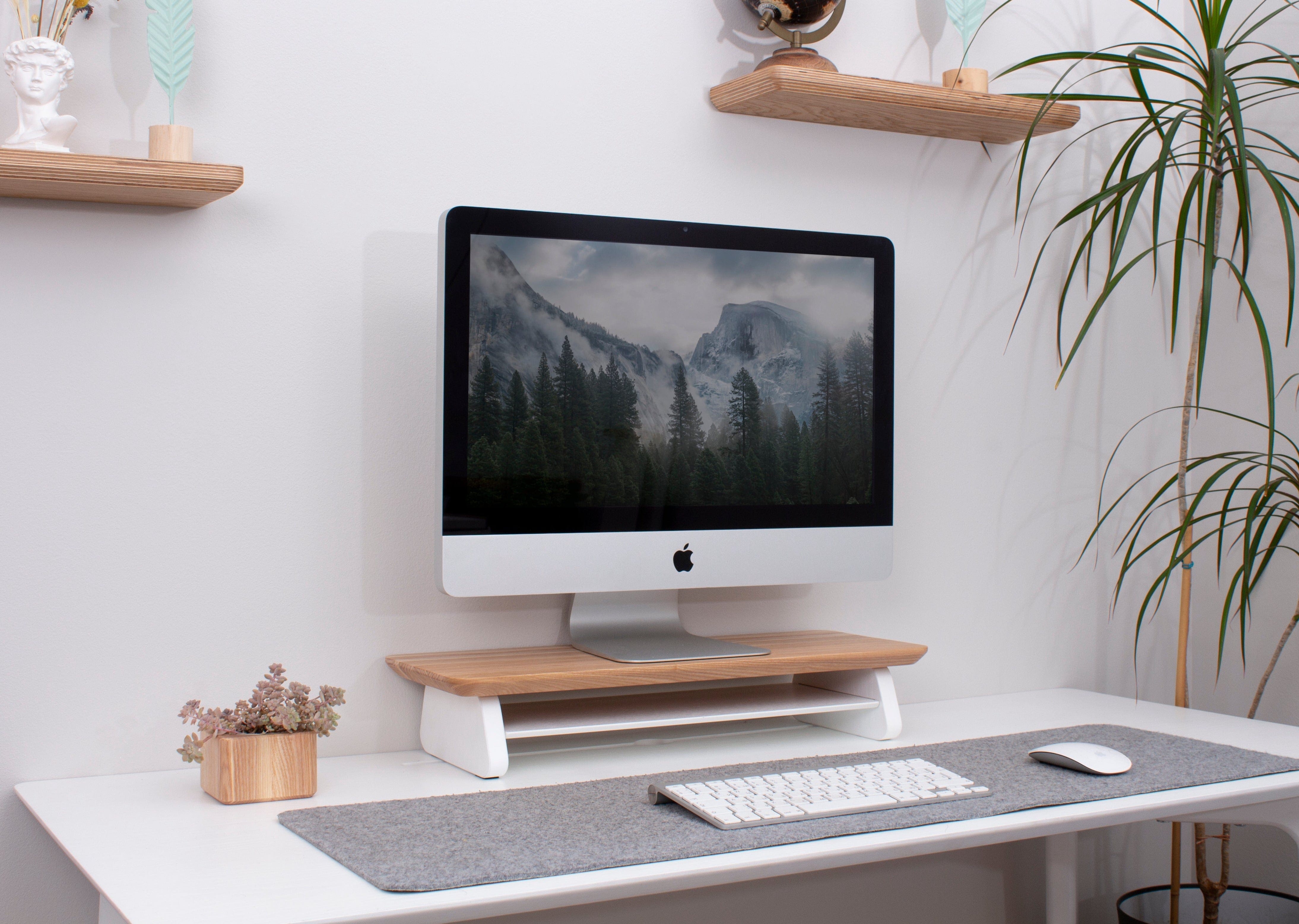 Small wooden monitor stand