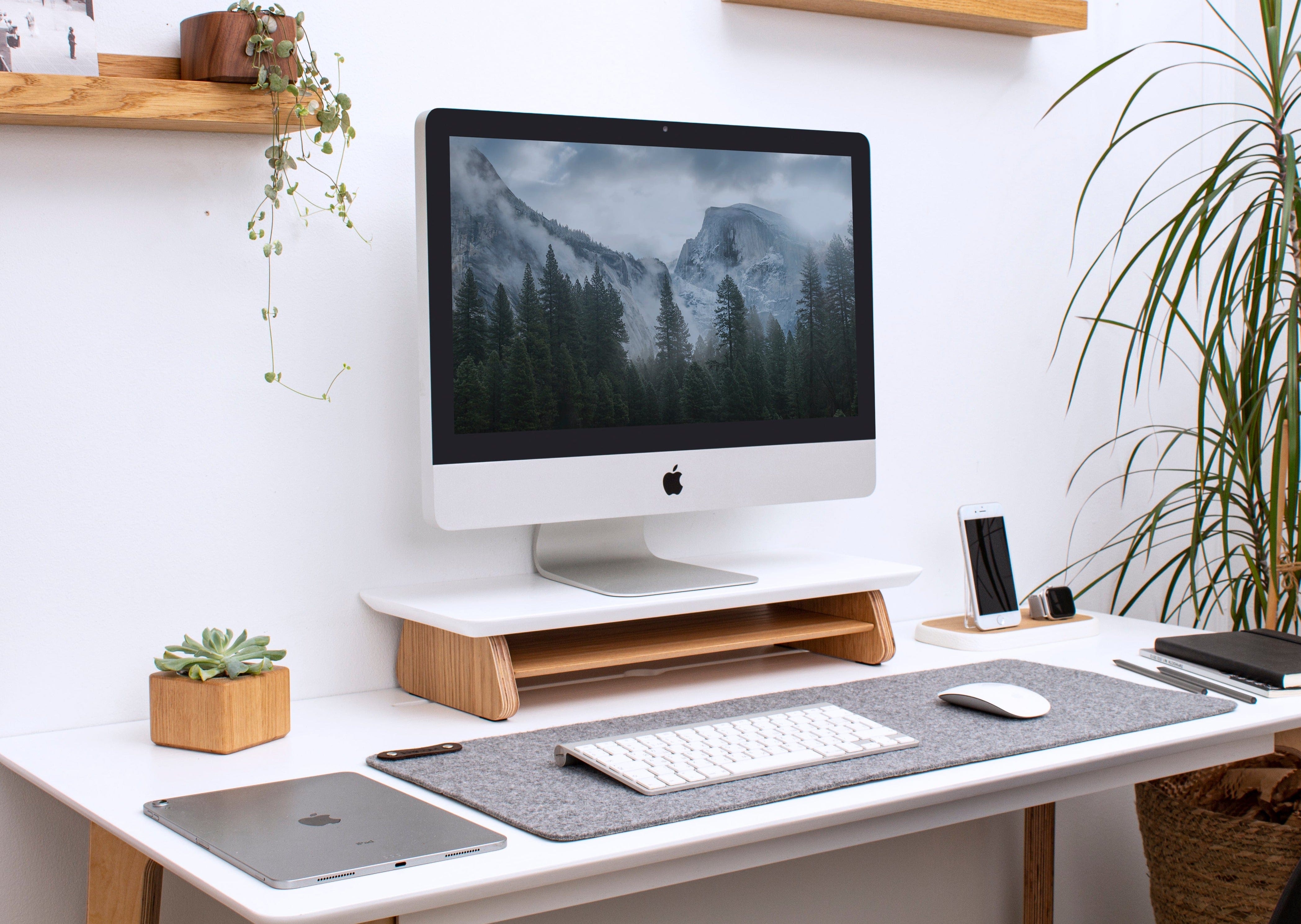 Small wooden monitor stand