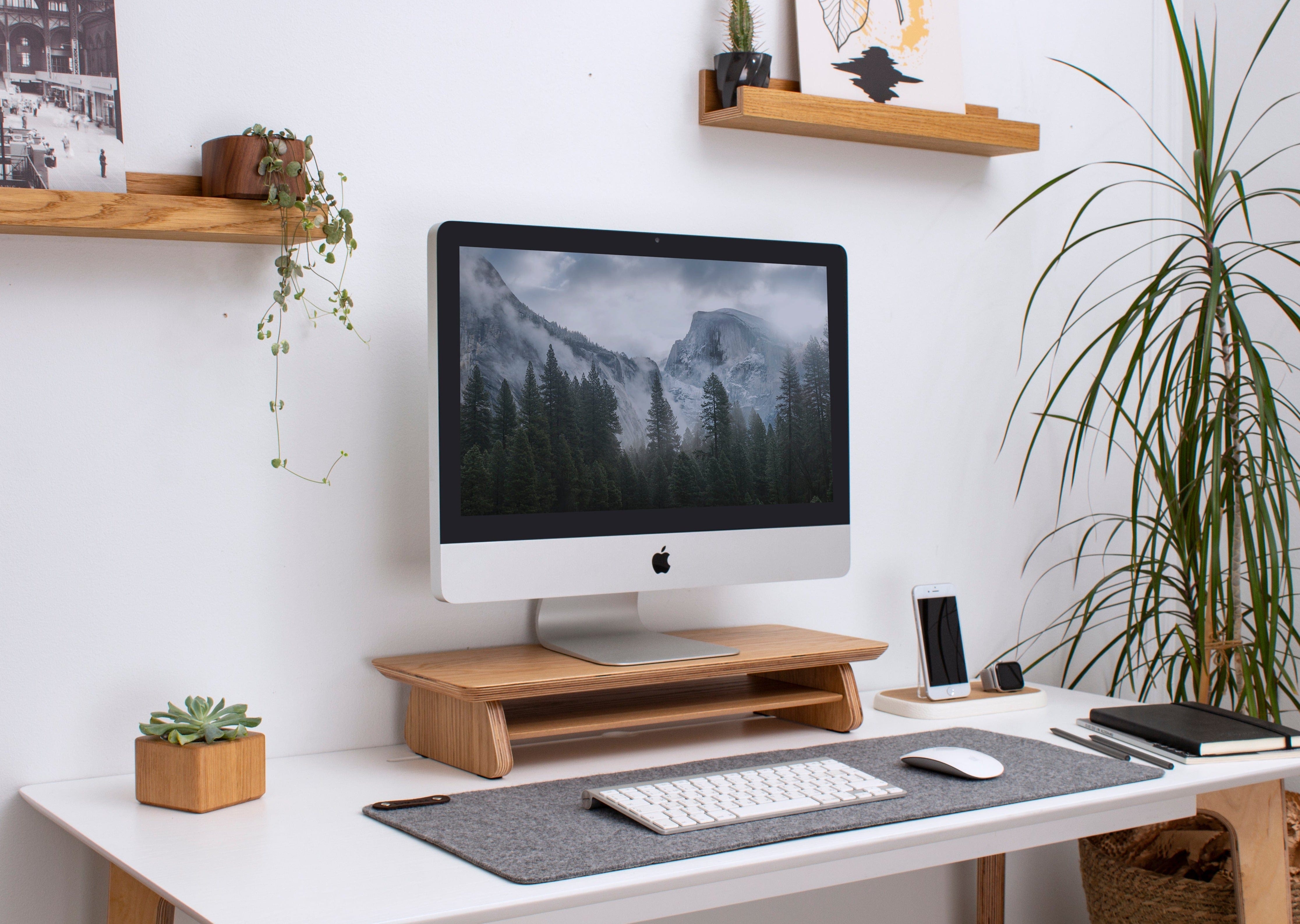 Small wooden monitor stand