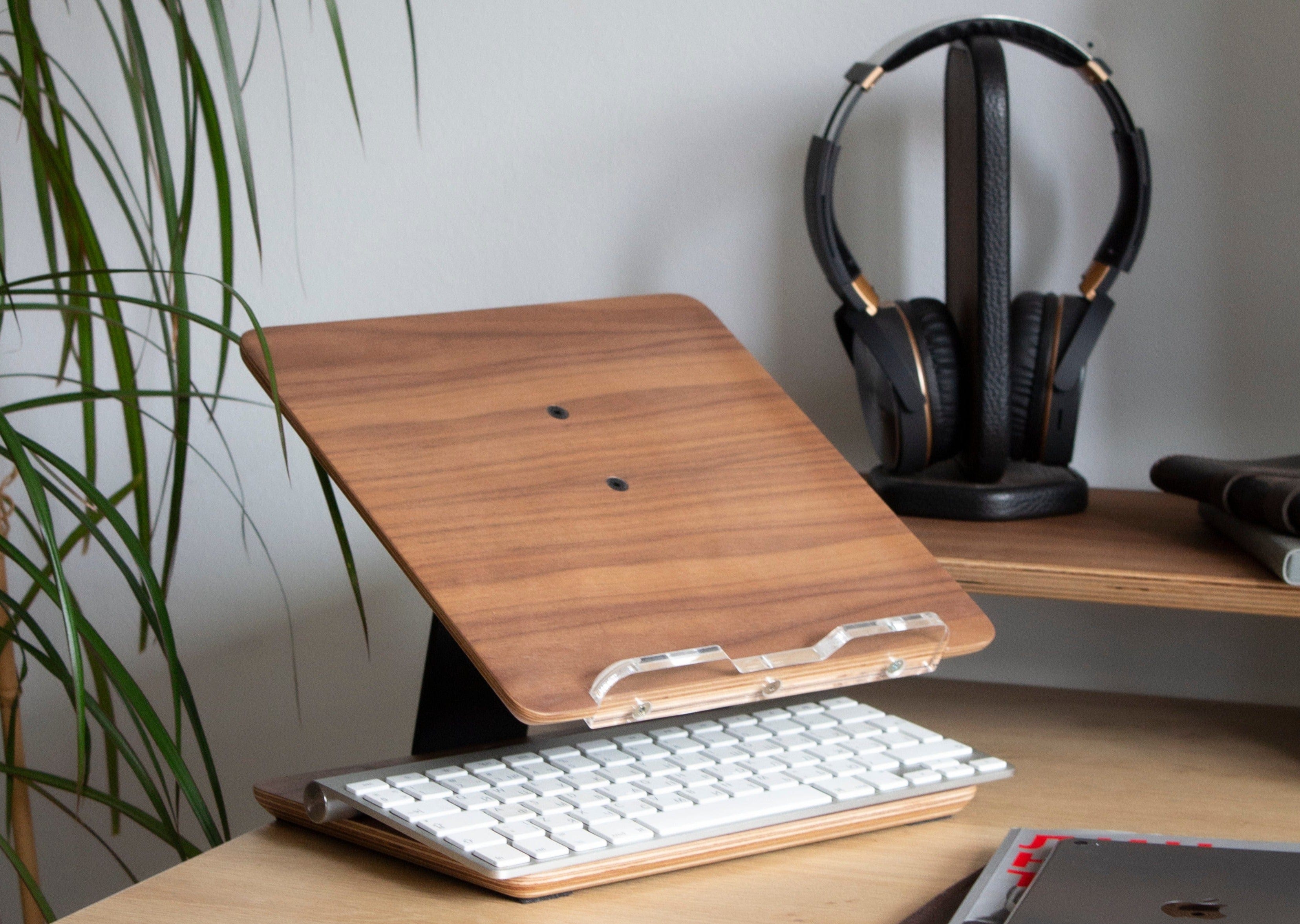 Walnut laptop stand