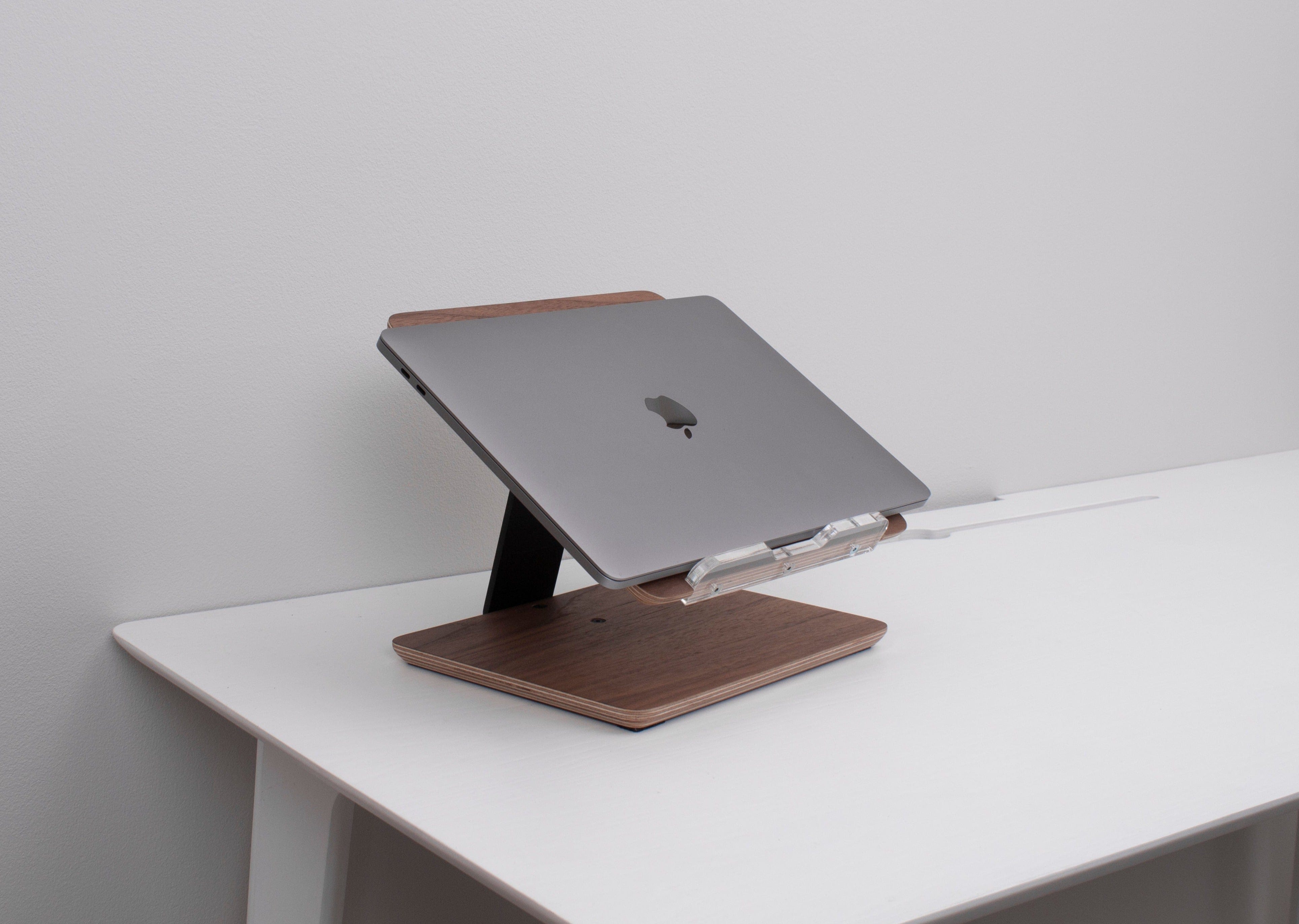 Walnut laptop stand
