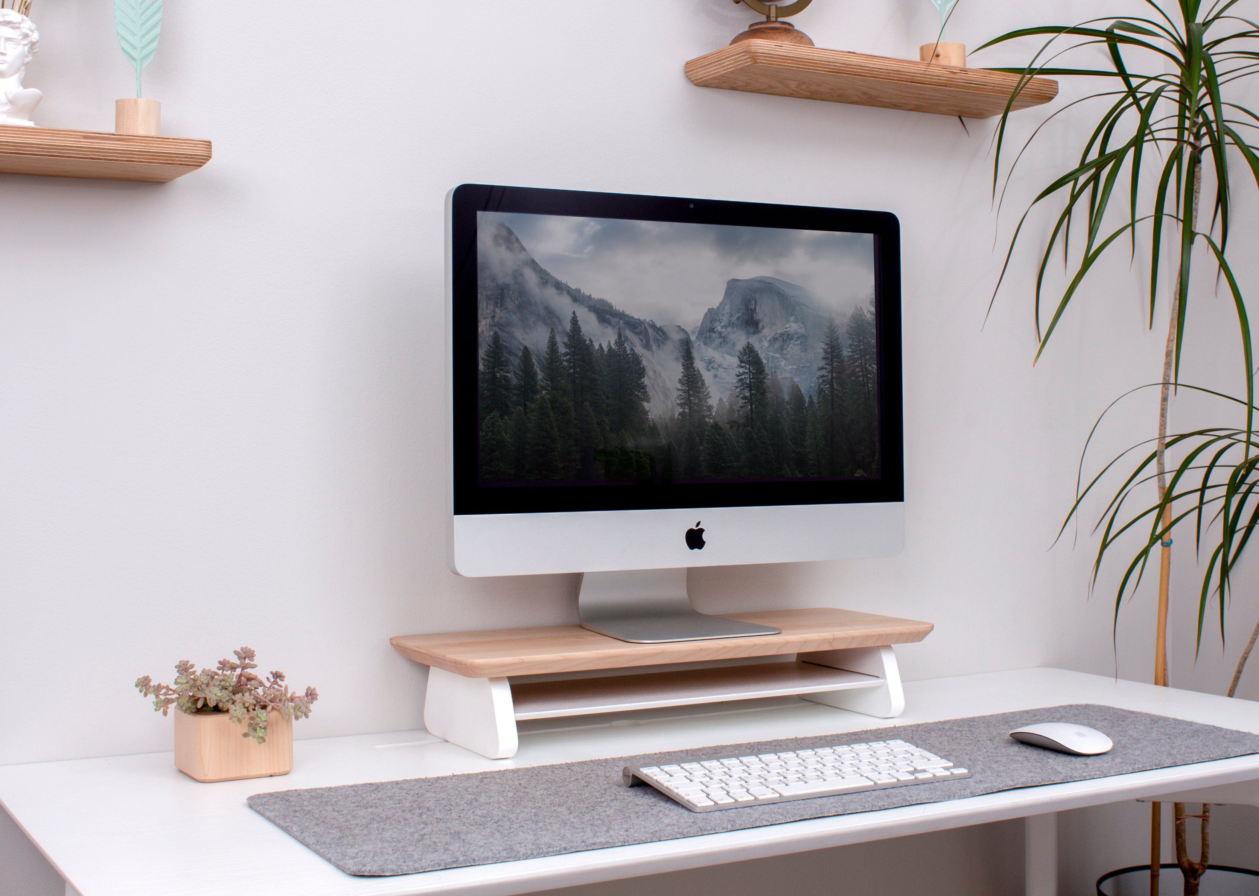 Small wooden monitor stand