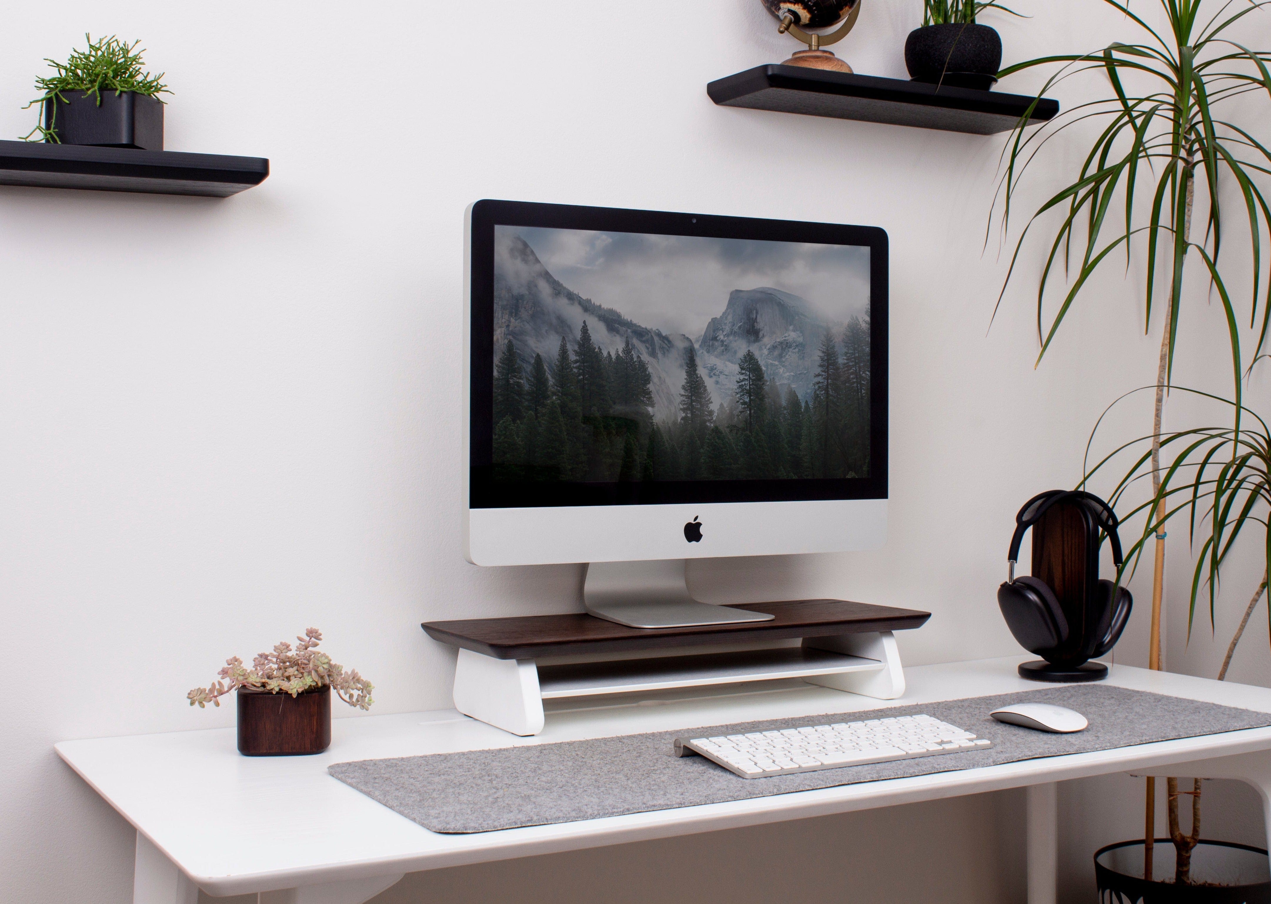 Small wooden monitor stand