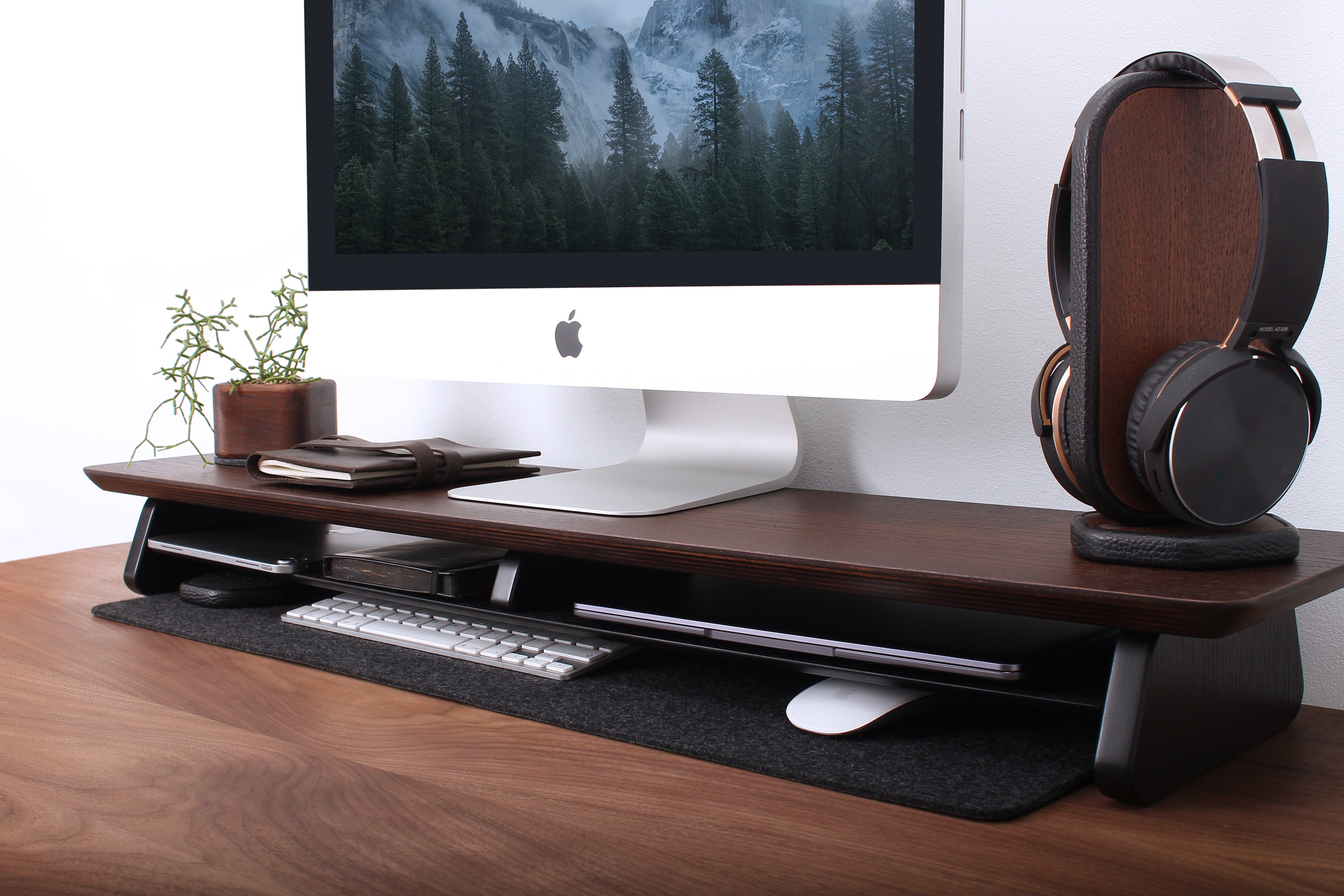 Monitor stand with shelf