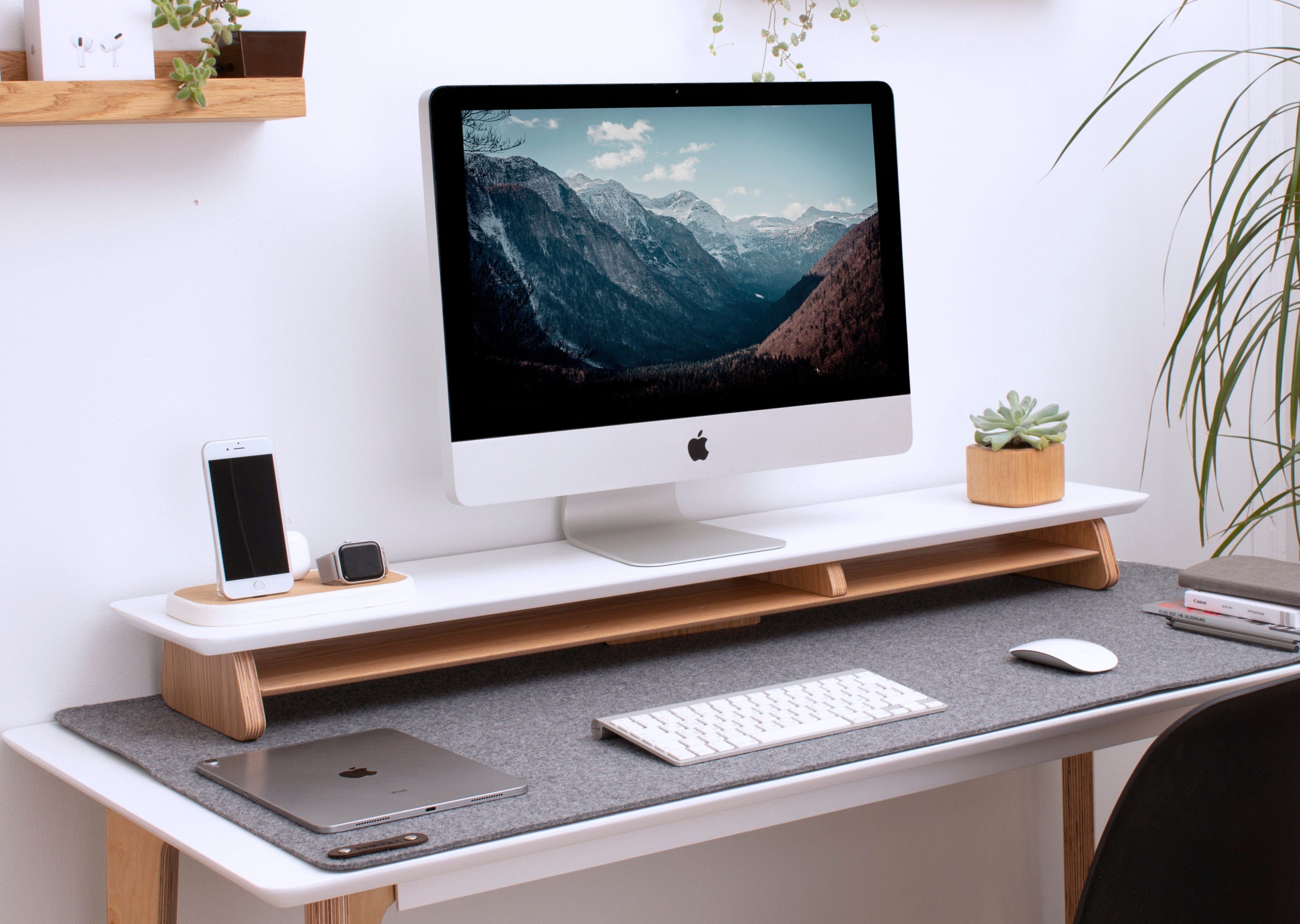 Monitor stand with shelf