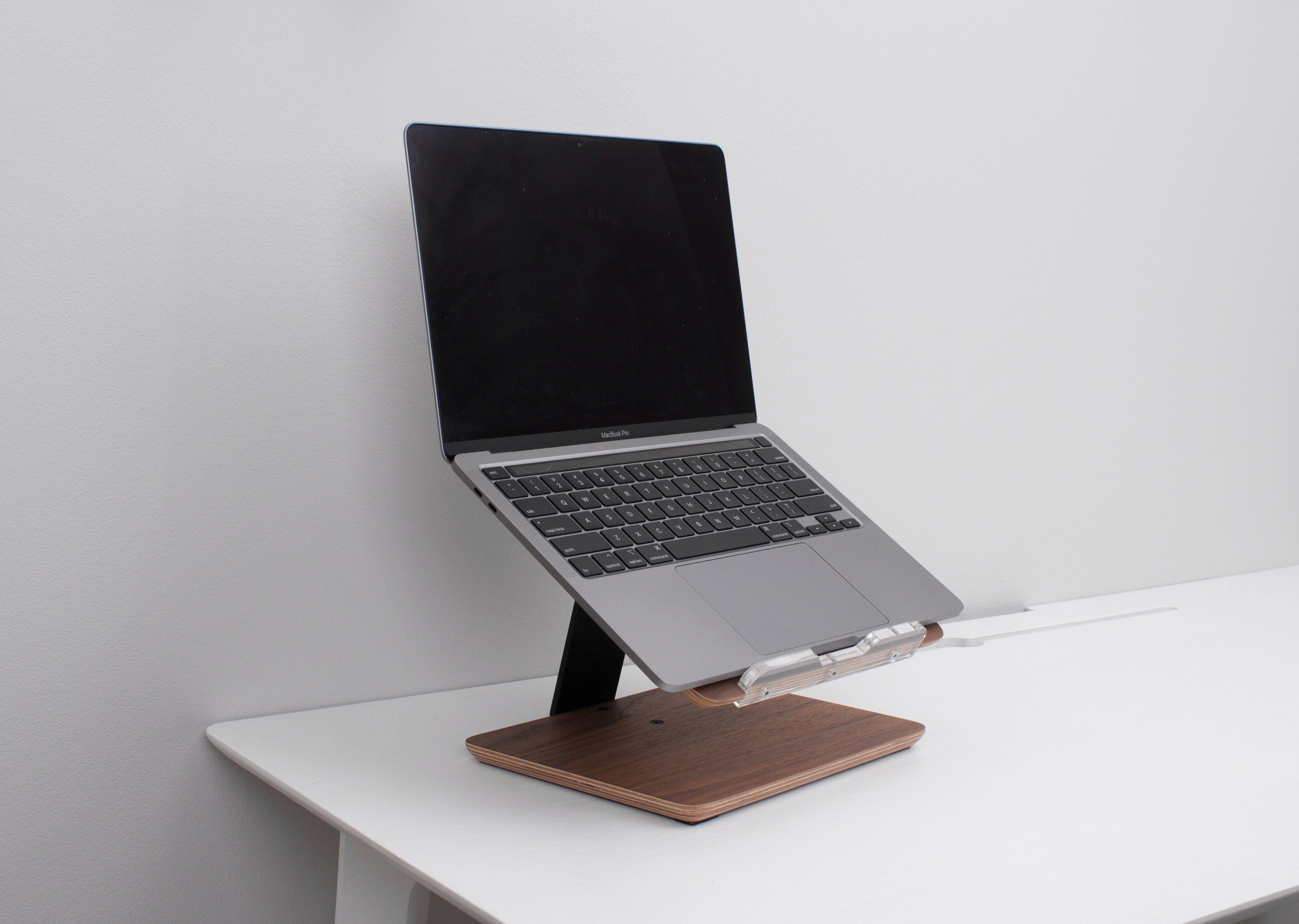 Walnut laptop stand