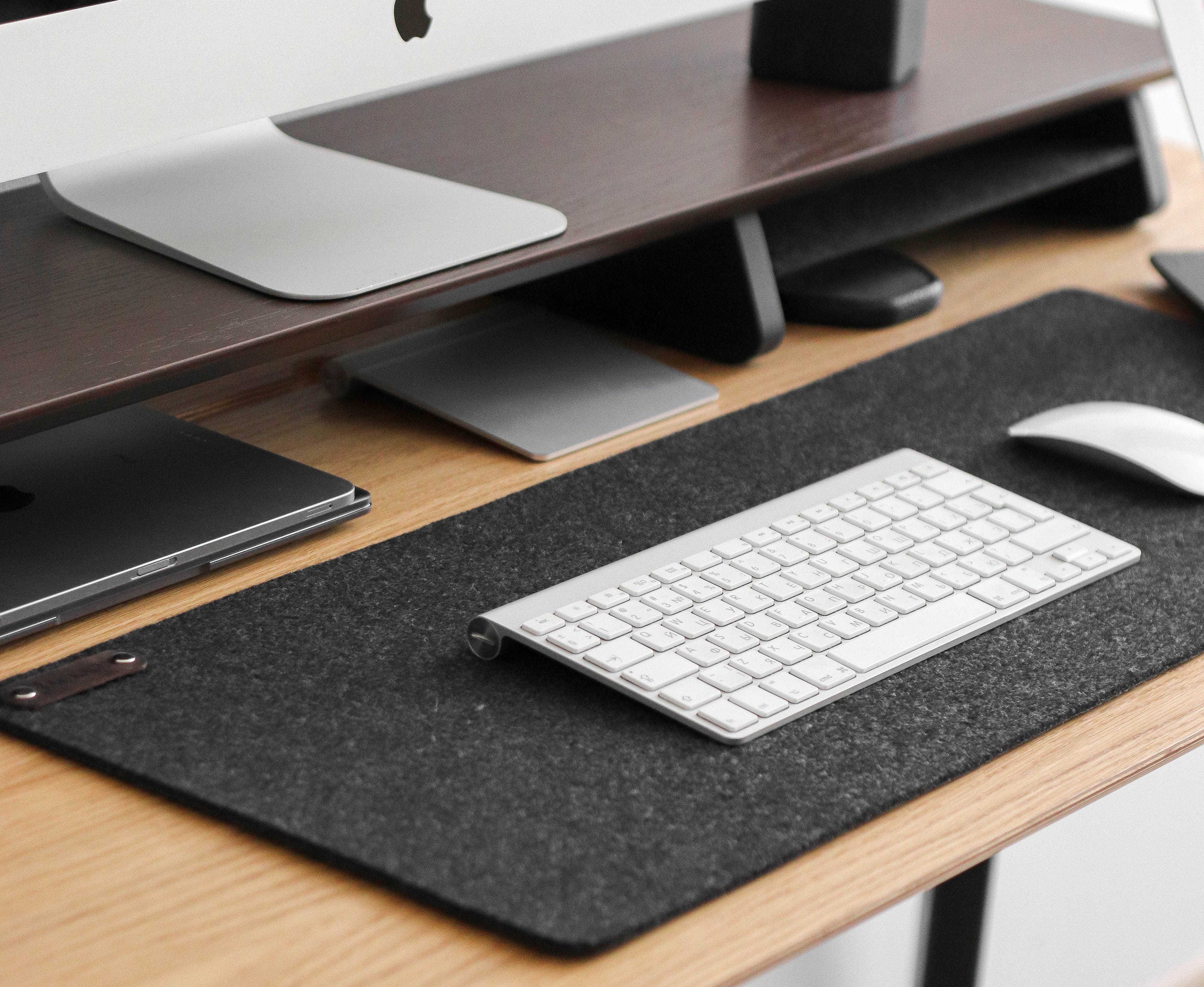 Grey desk pad