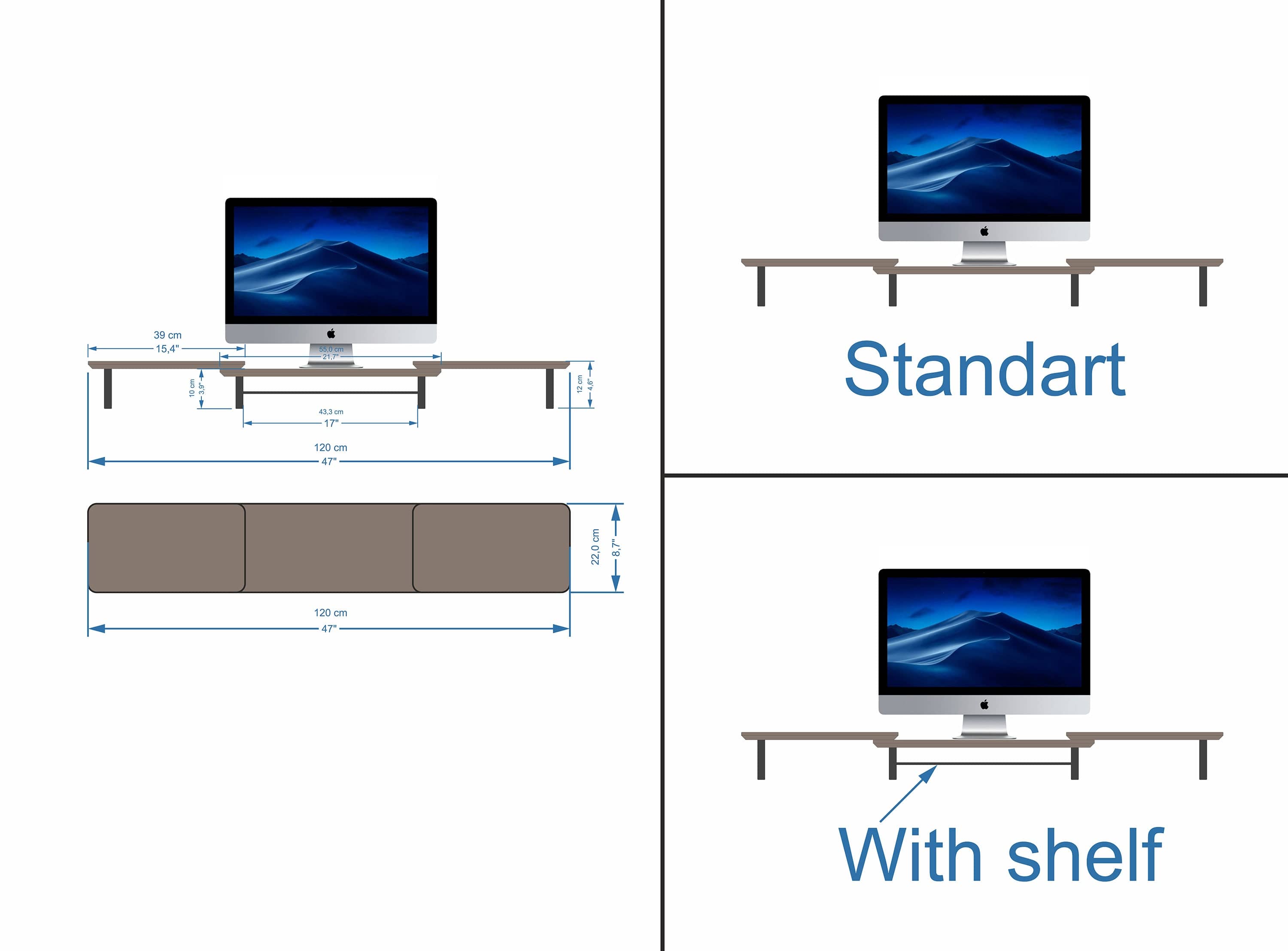 Monitor Stand 3-in-1